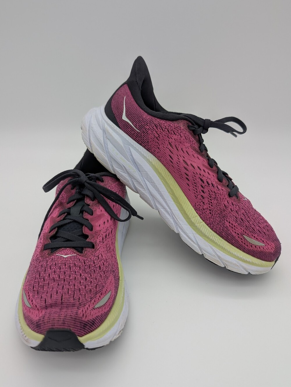 HOKA Clifton 8 Women's Running Shoes Blue Graphite/Ibis Rose 6.5B